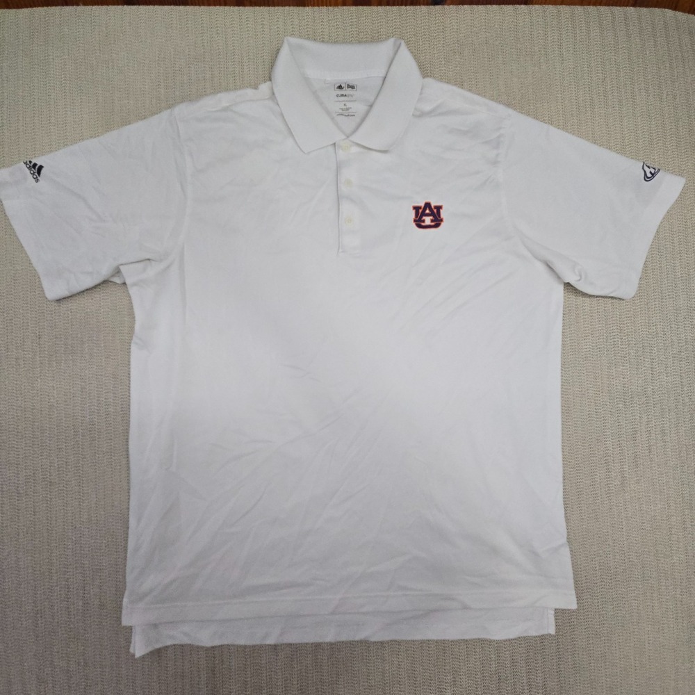 Adidas Golf Auburn Tigers Shirt Polo Shirt Men XL White SEC Football Lightweight